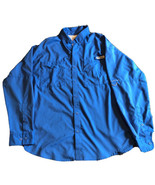 Columbia PFG Omni Shield Shirt Men Large Button Long Sleeve Blue Fishing... - $12.93 CAD