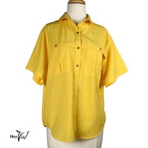 Yellow Harbour Isle Button Up Blouse - Double Breast Pockets - Size XL -... - £17.53 GBP