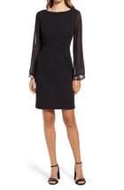 CONNECTED Sequin Cuff Long Sleeve Dress Black Size 10 $89 - $36.47