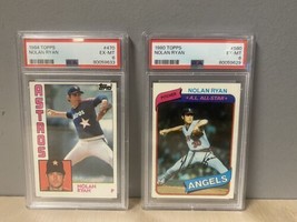 Nolan Ryan 1980 And 1984 Topps Cards PSA6 Set Of 2 - £26.22 GBP