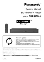 Panasonic DMP-UB200 Blu-ray Player Owners Instruction Manual - £16.61 GBP