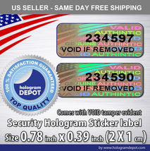 100 hologram stickers numbered anti-counterfeit label seals void if removed - $9.95