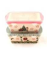 Temptations Holiday Mini Loaf Pans Set of 2 with Lids Perfect Condition - $14.01