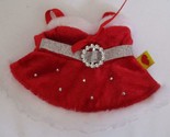 Build A Bear Smallfrys Red Velour Christmas Dress With Rhinestones &amp; Fur... - $19.79