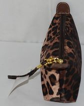 J Brand HM1006LP Leopard Print Zipper Makeup Bag Carrying Strap image 4