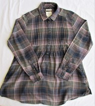 American Eagle Women&#39;s Pleated Soft Flannel Shirt Size Medium - £11.99 GBP