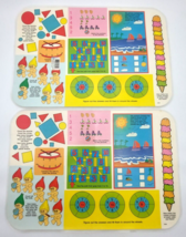 Vtg Trolls Dolls Placemats Double-sided Numbers Activities Set of 2 Russ Berrie - £14.78 GBP
