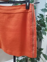 Ann Taylor Women&#39;s Orange Solid Cotton Lined Side Zip Pencil Textured Skirt 8P - £22.45 GBP