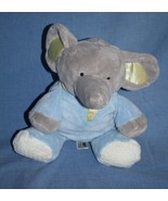 Snuggie Toy Satin Crinkle Ears Elephant Baby Rattle 11&quot; Blue Soft Plush ... - £9.16 GBP