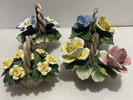 Vintage 4pc Small Italian Capodimonte Flower Centerpieces - $682.11 MXN