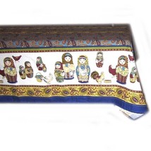 St Petersburg Russian Tablecloth Folk Nesting Doll Chickens 75 x 56 inch Cotton - £56.01 GBP