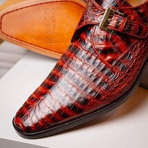 Genuine caiman crocodile Shoes Rovigo Cognac Straps image 12