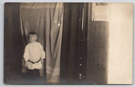 RPPC Cute Little Boy Edwardian Clothing 1909 Real Photo Postcard Q22 - £4.75 GBP