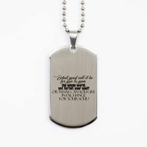 Motivational Christian Silver Dog Tag, What Good Will it be for You to g... - £15.37 GBP