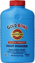 Gold Bond Maximum Strength TALC Foot Powder, 4 Ounce Discontinued - £10.95 GBP