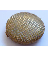 VTG Charles of the Ritz Gold Tone Basket Weave design Powder Compact w M... - £22.10 GBP