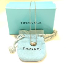 Tiffany &amp; Co. Elsa Peretti Bean Heart Necklace Pendant Top Silver 925 W/Box - £64.27 GBP