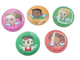 Lit&#39;l Messengers Vintage Angel Round Metal Button Lot 1.25&quot; - $167.75 MXN