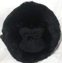 Universal Studios Round Black Gorilla Monkey Throw Pillow Plush Ape 12” Decor - £16.61 GBP