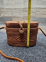 Far Eastern Handmade Twist Lid Rattan Camera Shoulder Bag! - £22.79 GBP