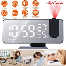 7.5&quot; LED Digital Projector Projection Snooze Dual Alarm Clock FM Radio Timer USB - £37.16 GBP