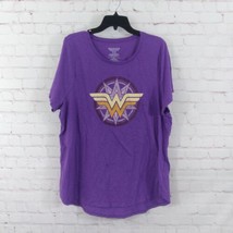 Wonder Woman T Shirt Womens 22/24 Purple Short Sleeve Crew Neck Tee - £12.46 GBP