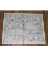 1930 VINTAGE WORLD MAP OF MINERAL RESOURCES GOLD SILVER DIAMONDS PETROL ... - $25.52