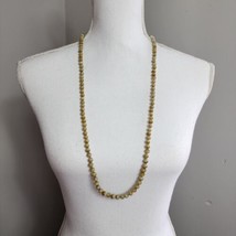 Vintage Single Strand Natural Banded Agate Necklace Hand Strung Tan Cream Brown - £23.73 GBP
