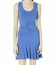 NWT Nicole Miller Jersey Tidal Pleat Flare Dress Classic Blue Size S - £33.81 GBP