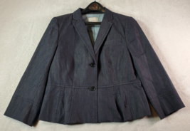 LOFT Blazer Jacket Womens Size 12 Navy Long Sleeve Single Breasted Two Button - £19.06 GBP