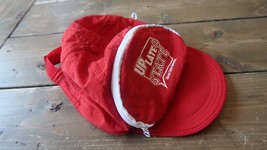 Vintage Red Illinois State Nylon Stash Pocket Hat One Size Fits Most - $10.30