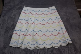 Boden Skirt Womens 16 White Lightweight A-Line Scalloped Trim Embroidered - £23.37 GBP
