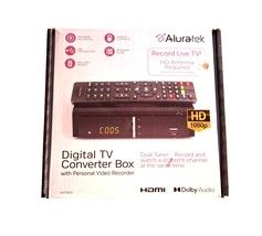 Aluratek Digital TV Converter Box RCA, HDMI, USB, COAX Audtio Connections - $19.99