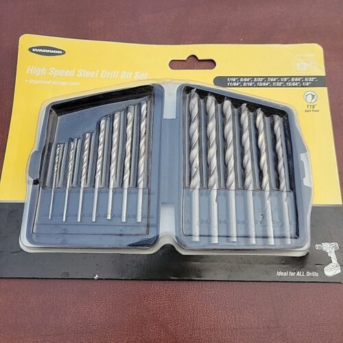 Warrior High Speed Steel Drill Bit Set 13 Piece All Drills New Sealed With Case - $12.14