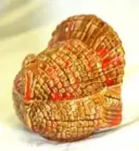 Thanksgiving Turkey Ceramic Candy Dish Brown Orange Drip - $21.99