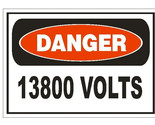 Danger 13800 Volts Electrical Electrician Safety Sign Sticker Decal Labe... - £1.54 GBP+