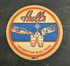 Vintage HULL&#39;S Brewing Co. Beer Root Beer Cream Ale Coaster - 4.25&quot; - £5.40 GBP