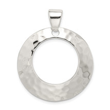 Silver  Hammered Circle Pendant QP917 - $107.44