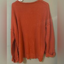 Mountain Valley Trading Button V-neck Sweater Orange Large NWT image 3