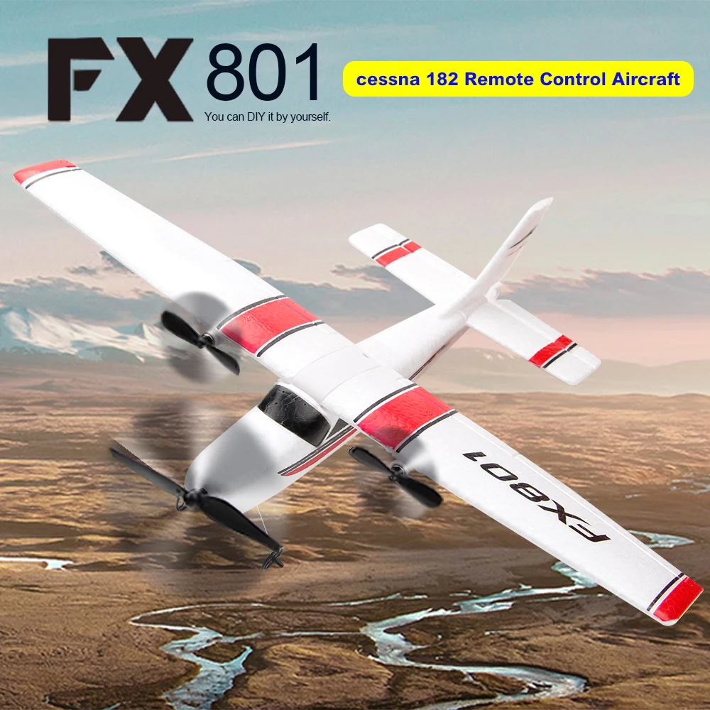 FX801 Airplane 182 DIY RC Plane 2.4GHz 2CH EPP Craft Electric RC Glider Airplane - £30.53 GBP+