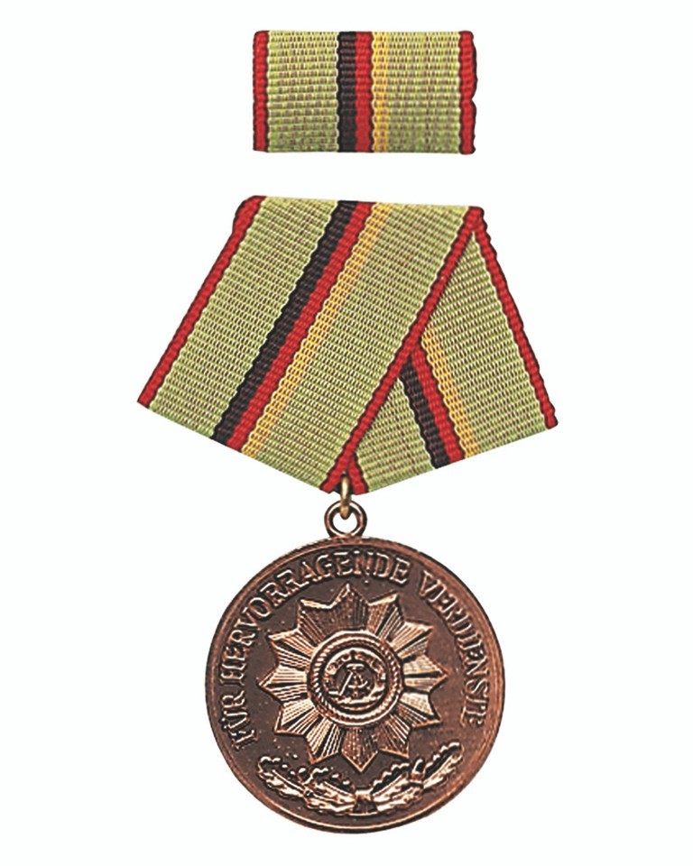 Authentic New East German Interior Ministry Gold Merit Medal w/ Ribbon Free Ship Item image 2