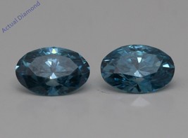 A Pair Of Oval Loose Diamonds (1.01 Ct,sky Blue(irradiated) Color,vs1 Clarity) - £1,275.24 GBP