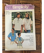 Vtg 1976 Simplicity Pattern 7611 MEDIUM EVERYBODY Chest/Bust 35&quot; - 361/2... - £1.32 GBP