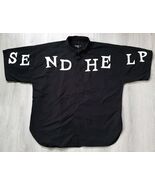 Teddy Fresh x Hila Klein Send Help Shirt Mens Size XL Black Oversize A2 - $98.50 CAD