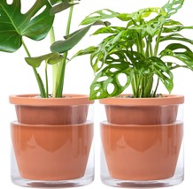 D&#39;Vine Dev 6 Inch Design Self Watering Pot For Indoor Plants, Terracotta, 2. - £41.35 GBP