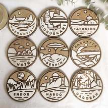 Set of 9 Star Wars Planets Wooden Coasters - Handmade Gift - Housewarmin... - $35.00