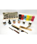 Vintage Sargent Tempera Poster Colors w/Orig Box &amp; Paint Brushes, Art Su... - $49.49