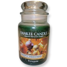 Slightly Used Yankee Candle Happy Christmas 22oz Jar ~ Rare ~ Discontinued Scent - £43.93 GBP
