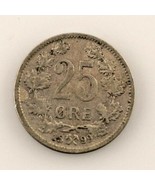 1899 Norway 25 Ore Coin (VF) Very Fine Condition - $43.66