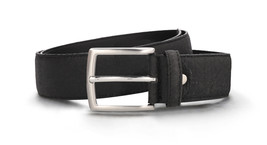 Mens vegan belt black of organic pineapple leather fashion elegant square buckle - £51.35 GBP